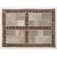 Contemporary Patchwork Rug. Handmade Turkish Carpet for Kitchen, Bedroom and Living Room Decor