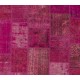 Contemporary Handmade Upcycled Wool Turkish Patchwork Rug in Shades of Pink