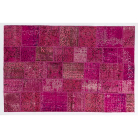 Handmade Patchwork Rug Made from Over-Dyed Vintage Carpets, CUSTOM OPTIONS Av.