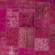 Contemporary Handmade Upcycled Wool Turkish Patchwork Rug in Shades of Pink