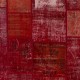 Vintage Patchwork Rug in Shades of Red | Hand-Knotted Turkish Wool Carpet for Home and Office Vintage Patchwork Rug in Shades of Red | Hand-Knotted Turkish Wool Carpet for Home and Office