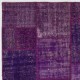 Vintage Purple and Lavender Patchwork Rug | Hand-Knotted Turkish Carpet for Living Room, Woolen Floor Covering Vintage Purple and Lavender Patchwork Rug | Hand-Knotted Turkish Carpet for Living Room, Woolen Floor Covering