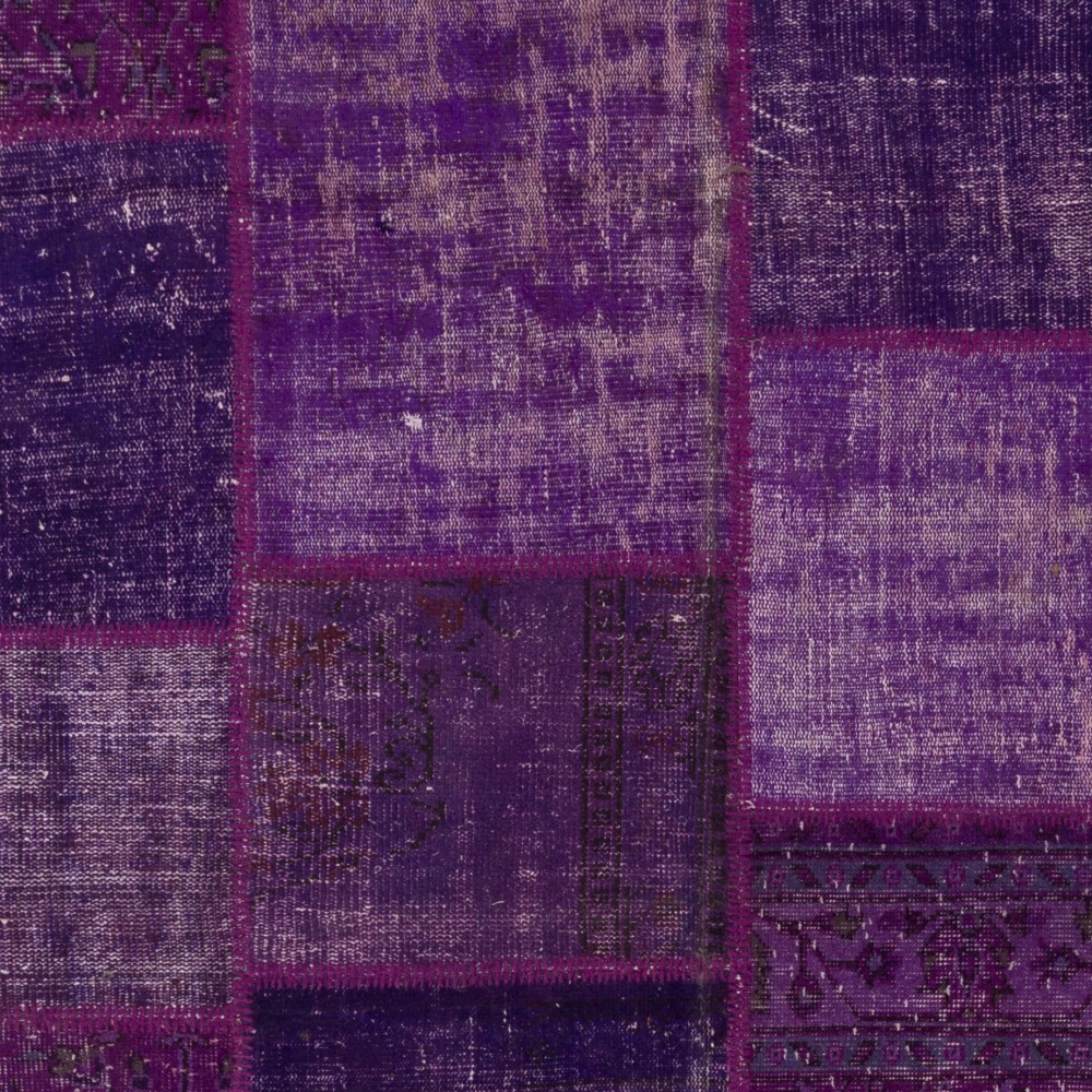 Vintage Purple and Lavender Patchwork Rug | Hand-Knotted Turkish Carpet for Living Room, Woolen Floor Covering Vintage Purple and Lavender Patchwork Rug | Hand-Knotted Turkish Carpet for Living Room, Woolen Floor Covering