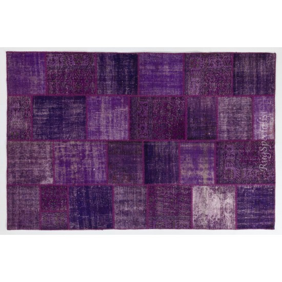 Handmade Patchwork Rug Made from Over-Dyed Vintage Carpets, CUSTOM OPTIONS Av. Handmade Patchwork Rug Made from Over-Dyed Vintage Carpets, CUSTOM OPTIONS Av.