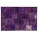 Purple, Levander and Lilac Handmade Patchwork Rug, Contemporary Turkish Carpet, Woolen Floor Covering