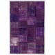 Purple, Levander and Lilac Handmade Patchwork Rug, Contemporary Turkish Carpet, Woolen Floor Covering