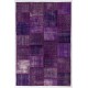 Purple, Levander and Lilac Handmade Patchwork Rug, Contemporary Turkish Carpet, Woolen Floor Covering