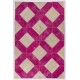 Handmade Patchwork Rug in Fuchsia Pink & Beige Colors, Modern Turkish Carpet for Home Decor. Custom Unique Design Floor Covering