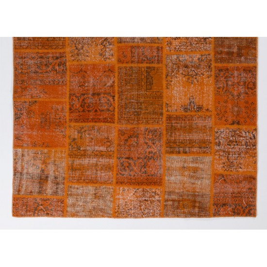 Handmade Patchwork Rug Made from Over-Dyed Vintage Carpets, CUSTOM OPTIONS Av. Handmade Patchwork Rug Made from Over-Dyed Vintage Carpets, CUSTOM OPTIONS Av.