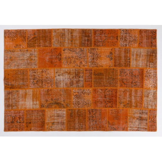 Handmade Patchwork Rug Made from Over-Dyed Vintage Carpets, CUSTOM OPTIONS Av. Handmade Patchwork Rug Made from Over-Dyed Vintage Carpets, CUSTOM OPTIONS Av.