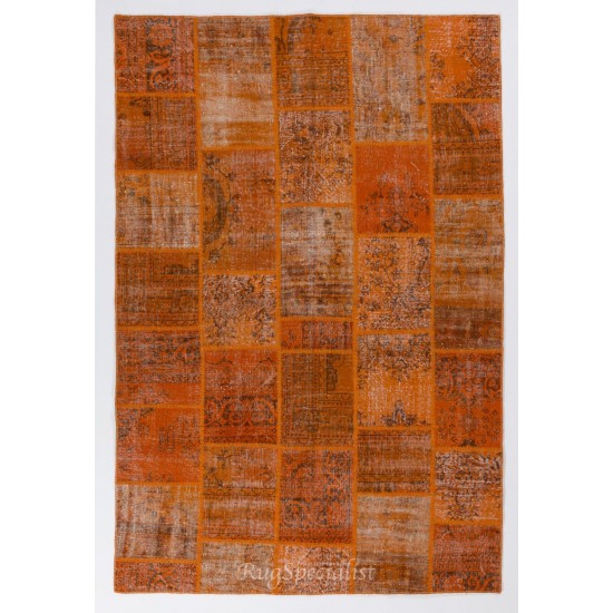 Handmade Patchwork Rug Made from Over-Dyed Vintage Carpets, CUSTOM OPTIONS Av. Handmade Patchwork Rug Made from Over-Dyed Vintage Carpets, CUSTOM OPTIONS Av.