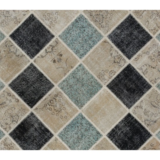 Handmade Patchwork Rug Made from Over-Dyed Vintage Carpets, CUSTOM OPTIONS Av. Handmade Patchwork Rug Made from Over-Dyed Vintage Carpets, CUSTOM OPTIONS Av.