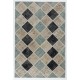 Handmade Central Anatolian Patchwork Rug in Light Blue, Black and Beige Colors. Contemporary Wool Carpet