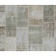 Handmade Patchwork Rug in Muted Colors, Traditional Turkish Wool Carpet for Country Homes, Rustic, Modern Interiors