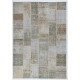 Handmade Patchwork Rug in Muted Colors, Traditional Turkish Wool Carpet for Country Homes, Rustic, Modern Interiors