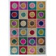 Multicolor Patchwork Rug,  Square and Circles Carpet, Handmade Turkish Floor Covering