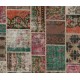 Traditional Handmade Oriental Patchwork Rug for Contemporary Interiors. Vintage Turkish Floral Natural Carpet