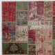 Handmade Red and Green Patchwork Rug for Living Room | Vintage Turkish Wool Carpet Handmade Red and Green Patchwork Rug for Living Room | Vintage Turkish Wool Carpet