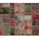 Traditional Handmade Oriental Patchwork Rug for Modern Interiors. Vintage Anatolian Wool Carpet