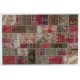 Traditional Handmade Oriental Patchwork Rug for Modern Interiors. Vintage Anatolian Wool Carpet