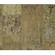 Modern Handmade Turkish Patchwork Rug in Army Green, Light Green and Moss Green Colors