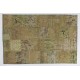 Modern Handmade Turkish Patchwork Rug in Army Green, Light Green and Moss Green Colors
