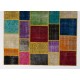 Colorful Handmade Turkish Patchwork Rug for Dining Room, Kitchen, Living Room and Bedroom, Customizable