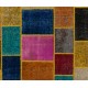 Colorful Handmade Turkish Patchwork Rug for Dining Room, Kitchen, Living Room and Bedroom, Customizable