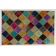 Vibrant and Colorful Patchwork Rug. Modern Handmade Bohemian Eclectic Style Carpet