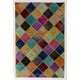 Colorful Handmade Turkish Patchwork Rug for Contemporary Interiors, Bohemian Style Wool Carpet