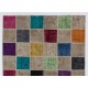 Multicolor Handmade Patchwork Rug from Turkey, Modern Home and Office Decor Carpet, Woolen Floor Covering