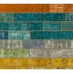 Bright Handmade Turkish Patchwork Rug for Modern Interiors, Custom Multicolored Vintage Carpet