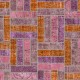 Contemporary Pink, Purple and Orange Brick Pattern Patchwork Rug | Hand-Knotted Turkish Overdyed Wool Carpet Contemporary Pink, Purple and Orange Brick Pattern Patchwork Rug | Hand-Knotted Turkish Overdyed Wool Carpet