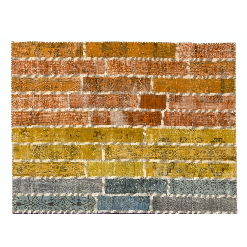 Colorful Handmade Patchwork Rug, Rainbow Turkish Carpet, Modern Home Decor Area Rug