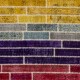 Colorful Rainbow Brick Pattern Patchwork Rug | Contemporary Hand-Knotted Turkish Overdyed Wool Carpet Colorful Rainbow Brick Pattern Patchwork Rug | Contemporary Hand-Knotted Turkish Overdyed Wool Carpet