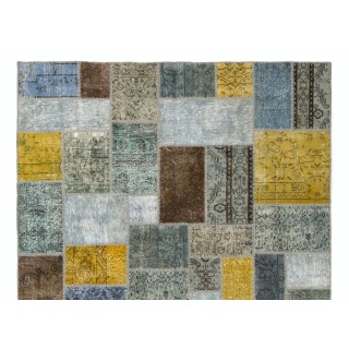 Colorful Handmade Turkish Patchwork Rug for Contemporary Interiors. Bohemian Style Wool Carpet. Exclusive Rug. Customizable Colorful Handmade Turkish Patchwork Rug for Contemporary Interiors. Bohemian Style Wool Carpet. Exclusive Rug. Customizable