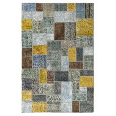 Colorful Handmade Turkish Patchwork Rug for Contemporary Interiors. Bohemian Style Wool Carpet. Exclusive Rug. Customizable
