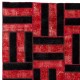 Contemporary Red and Black Patchwork Rug | Hand-Knotted Turkish Overdyed Wool Carpet Contemporary Red and Black Patchwork Rug | Hand-Knotted Turkish Overdyed Wool Carpet