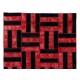 Handmade Area Rug in Red & Black, New Turkish Wool Patchwork Carpet