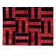 Handmade Area Rug in Red & Black, New Turkish Wool Patchwork Carpet