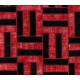 Handmade Area Rug in Red & Black, New Turkish Wool Patchwork Carpet