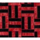 Handmade Area Rug in Red & Black, New Turkish Wool Patchwork Carpet