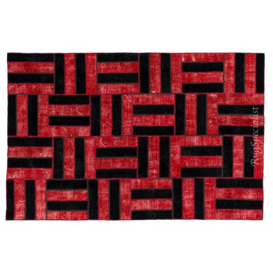 Handmade Patchwork Rug Made from Over-Dyed Vintage Carpets, CUSTOM OPTIONS Av. Handmade Patchwork Rug Made from Over-Dyed Vintage Carpets, CUSTOM OPTIONS Av.
