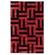 Handmade Area Rug in Red & Black, New Turkish Wool Patchwork Carpet