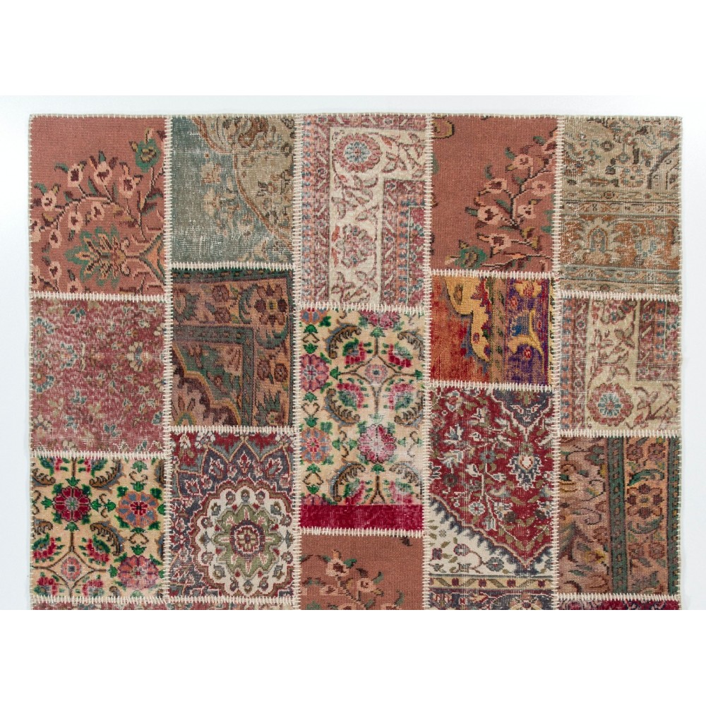 Handmade Patchwork Rug For Modern Interiors, Contemporary Turkish Carpet