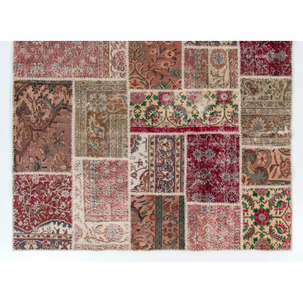 Handmade Patchwork Rug For Modern Interiors, Contemporary Turkish Carpet