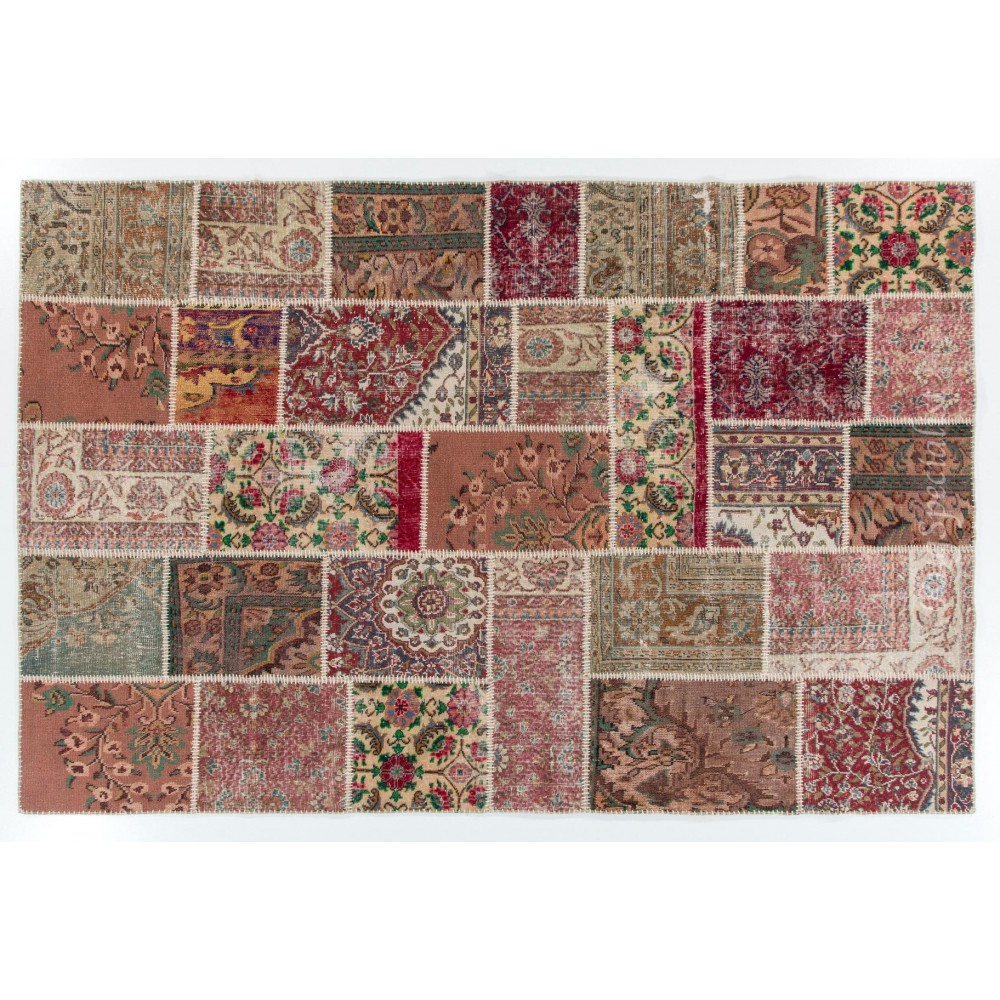Handmade Patchwork Rug For Modern Interiors, Contemporary Turkish Carpet
