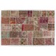 Handmade Patchwork Rug For Modern Interiors, Decorative Mid-century Wool Carpet. Woolen Floor Covering