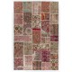 Handmade Patchwork Rug For Modern Interiors, Decorative Mid-century Wool Carpet. Woolen Floor Covering