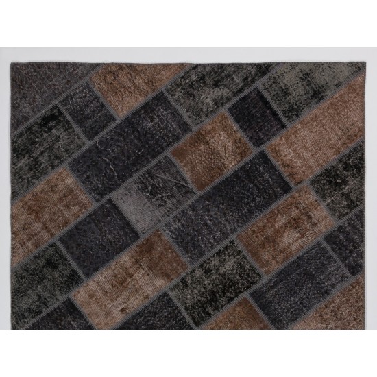 Handmade Patchwork Rug Made from Over-Dyed Vintage Carpets, CUSTOM OPTIONS Av. Handmade Patchwork Rug Made from Over-Dyed Vintage Carpets, CUSTOM OPTIONS Av.